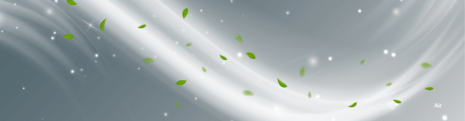 Abstract background with flowing lines and leaves representing airflow and ventilation.