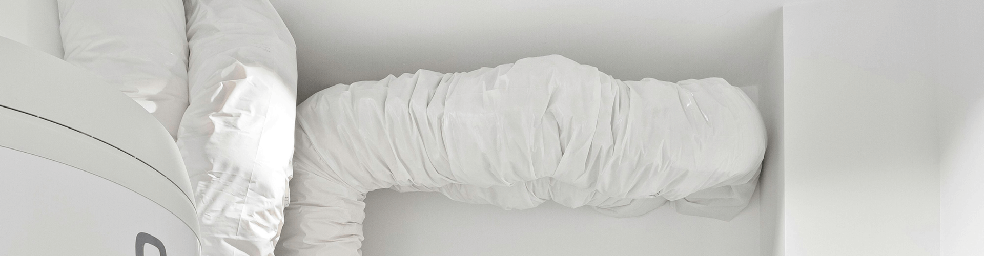 Clean room ventilation ducting showcasing static-dissipative material designed for contamination control.