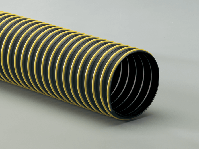 Durable thermoplastic rubber hose featuring a flexible black and yellow design, ideal for various demanding applications.