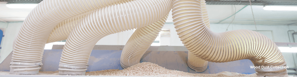 Lightweight, anti-static hoses designed for efficient wood dust collection in workshops and CNC environments.