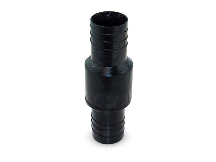 Polyurethane swivel connector for Flex-Tube hoses, designed to prevent kinking and enhance mobility.