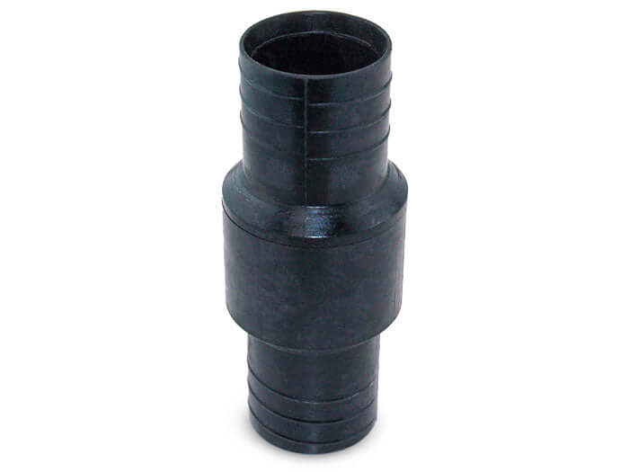 Polyurethane swivel connector for Flex-Tube hoses, designed to prevent tangling and enhance mobility.