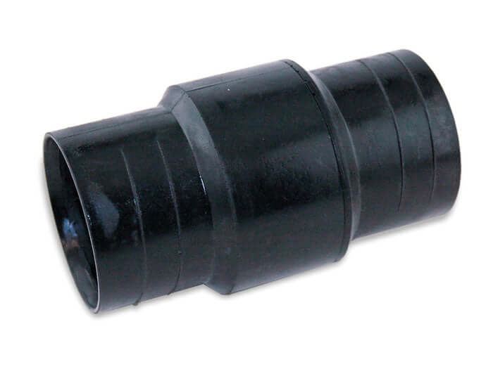 Polyurethane swivel connector for Flex-Tube hoses, designed to prevent tangling and enhance maneuverability.