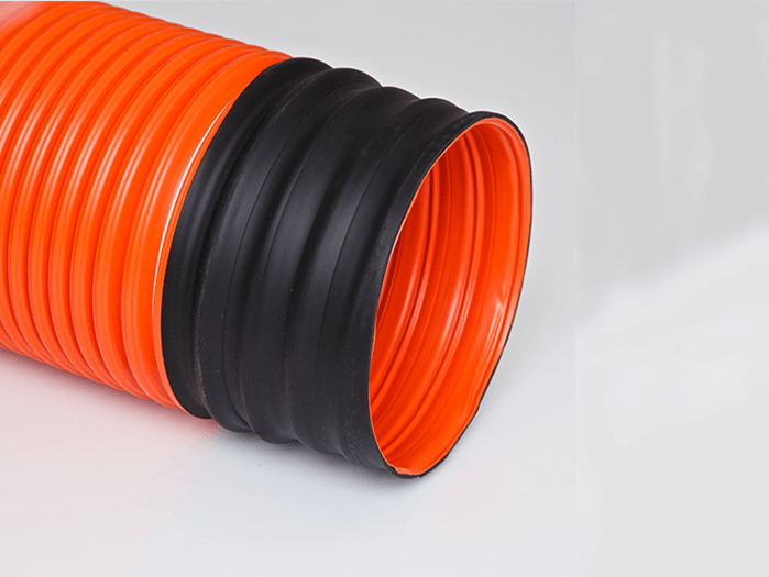 L-Vac Vacuum Lifting Hose Flexadux TR, medium weight orange and black polypropylene hose, ideal for vacuum lift equipment.