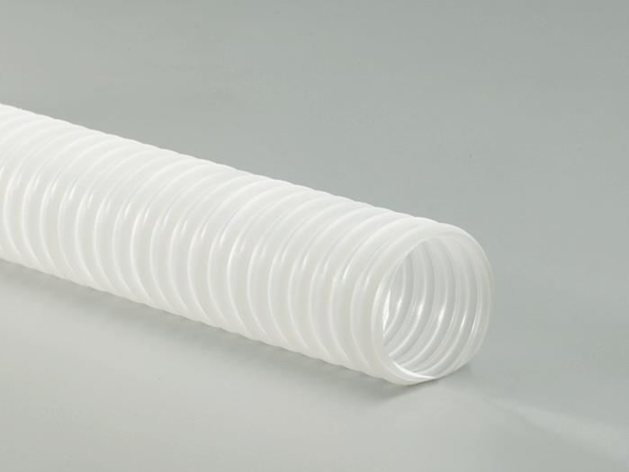 Mark 2 Insulation Blowing Hose made of clear polyethylene for efficient insulation applications.